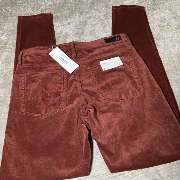 AG Adriano Goldschmeid The Farrah high rise jeans size 30 brown red preppy - Picture 14 of 16